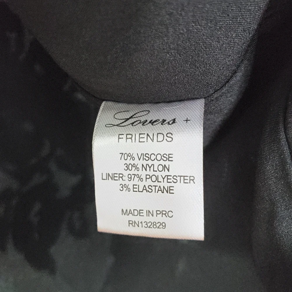 Lovers + Friends Blue Floral Velvet Lace Top Sheer V-Neck Printed Moody Dark - Picture 6 of 6